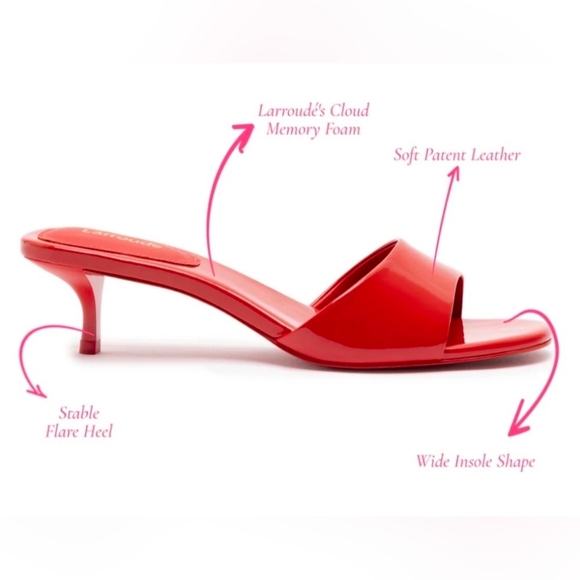 Larroude • Greta Mule in Scarlett - Picture 2 of 6